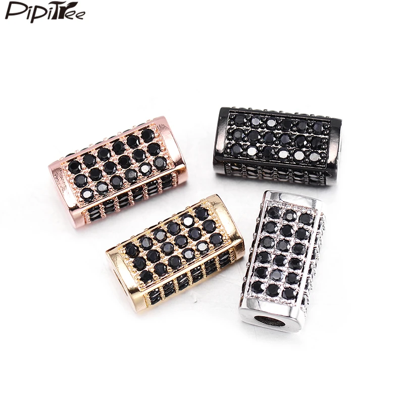 Pipitree Full Micro Black CZ Cuboid Tube Spacer Beads fit Men Bracelet Vacuum Gold Color DIY Beads Charms for Jewelry Making
Pipitree Full Micro Black CZ Cuboid Tube Spacer Beads fit Men Bracelet Vacuum Gold Color DIY Beads Charms for Jewelry Making