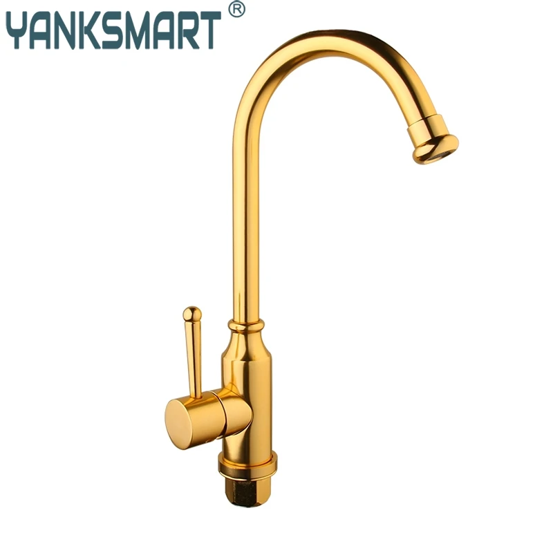 YANKSMART Kitchen Basin Faucet golden polished Space Aluminium Metal Materials Single Handle Deck Mounted Mixer Faucet TKL010
YANKSMART Kitchen Basin Faucet golden polished Space Aluminium Metal Materials Single Handle Deck Mounted Mixer Faucet TKL010