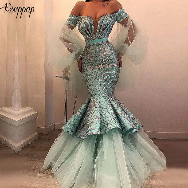 Long Glitter Evening Dress 2020 Sexy Mermaid Long Sleeve Lebanon Design Dubai Arabic Women Mint Green Formal Evening Gowns
Long Glitter Evening Dress 2020 Sexy Mermaid Long Sleeve Lebanon Design Dubai Arabic Women Mint Green Formal Evening Gowns