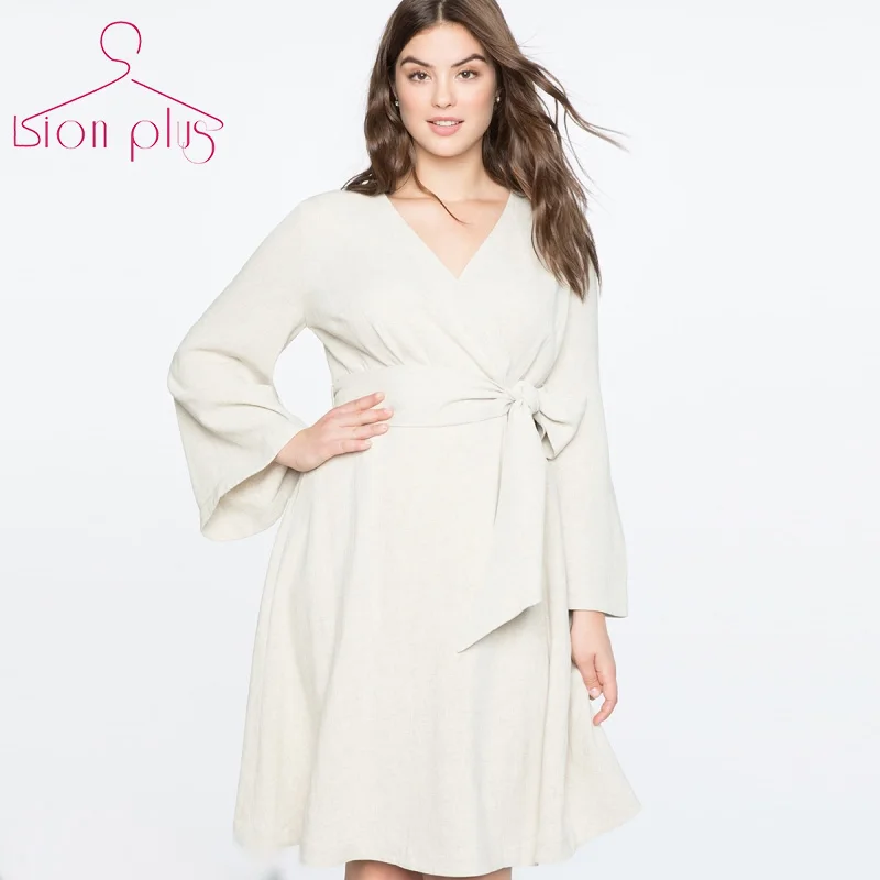 Flare Sleeve Women Dress 2019 Spring Plus Size Dress 7XL 6XL 5XL Office Lady's Dress Waist Belt Famale Dresses vestidos de festa
Flare Sleeve Women Dress 2019 Spring Plus Size Dress 7XL 6XL 5XL Office Lady's Dress Waist Belt Famale Dresses vestidos de festa