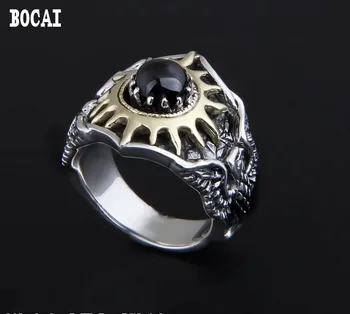 

2020 Hot Sale New Boys Punk Party Anel Masculino Rings Ring 925 Pure Retro Personality Fashion Flame Inlaid Star Thai Ring