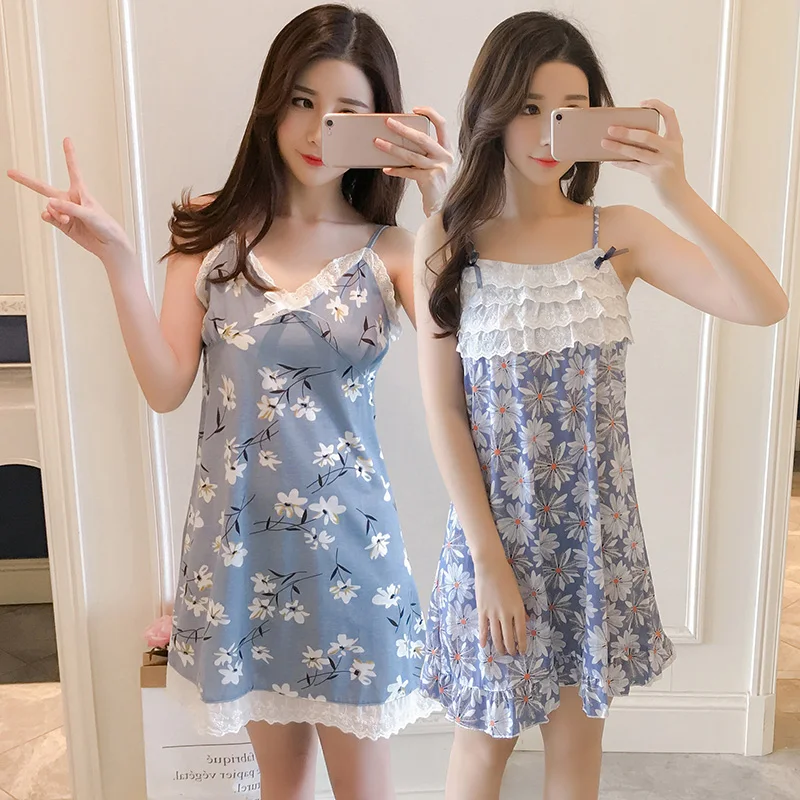 Sexy Lingerie Nightgowns for Women New Summer Spaghetti Strap Lace Home Dress Sleepwear Girl Floral Print Nightdress Night Dress
Sexy Lingerie Nightgowns for Women New Summer Spaghetti Strap Lace Home Dress Sleepwear Girl Floral Print Nightdress Night Dress