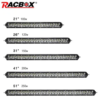 

100W 120W 150W 200W 250W 21 26 31 41 51inch With CREE LED Chips Single Row LED Work Light Bar For UAZ 4X4 ATV SUV car spotlights