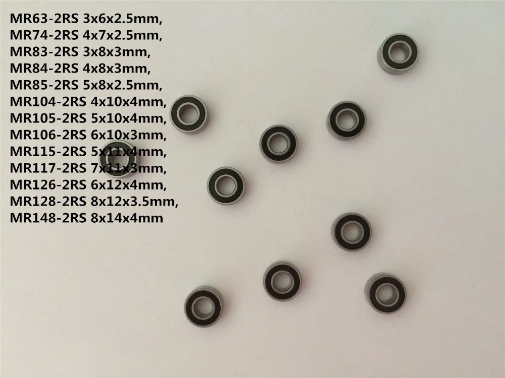 10pcs MR Series Mini Bearing MR83-2RS MR84-2RS To MR148-2RS Rubber Sealed Miniature Model Bearing Deep Groove Ball Bearing
10pcs MR Series Mini Bearing MR83-2RS MR84-2RS To MR148-2RS Rubber Sealed Miniature Model Bearing Deep Groove Ball Bearing