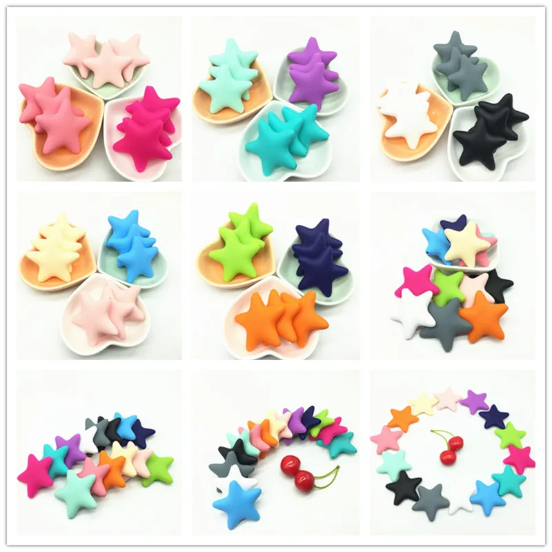 20 PCS Silicone Star Beads Baby Pendant BPA Free Chew Bead DIY Teething Necklace Jewelry Making Soother Chain Dental Gift Beads
20 PCS Silicone Star Beads Baby Pendant BPA Free Chew Bead DIY Teething Necklace Jewelry Making Soother Chain Dental Gift Beads