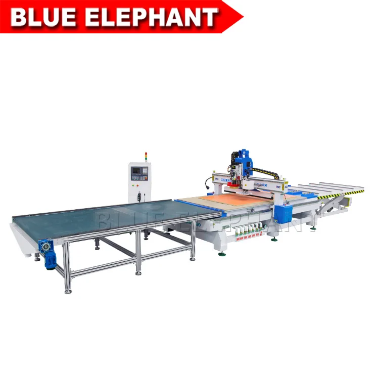 Auto Loading and unloading Furniture production line/ Auto Tool Change Wood CNC Router 5x10ft Working area
Auto Loading and unloading Furniture production line/ Auto Tool Change Wood CNC Router 5x10ft Working area