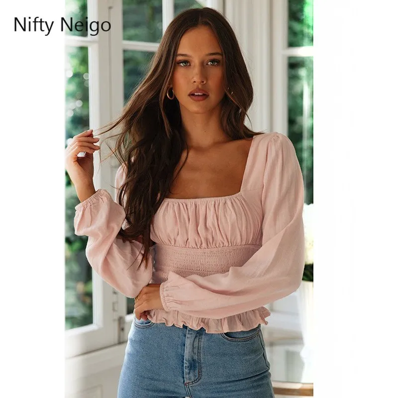 Nifty Neigo Casual Solid Women Blouse Slash Neck Lantern Sleeve Bandage Oversize Shirt Female Summer 2019 Fashion Clothes
Nifty Neigo Casual Solid Women Blouse Slash Neck Lantern Sleeve Bandage Oversize Shirt Female Summer 2019 Fashion Clothes