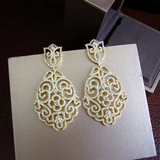 Women earrings, Fashion new AAA cubic zirconia hollow out pave setting drop earrings, E9782G
Women earrings, Fashion new AAA cubic zirconia hollow out pave setting drop earrings, E9782G