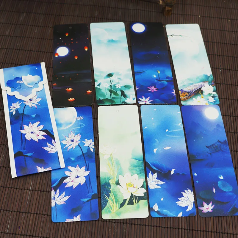 Kawaii Stationery 8pcs/box Chinese Vintage Lotus Bookmark Hand Painted Landscape Book Mark Office School Supplies For Kids Gift
Kawaii Stationery 8pcs/box Chinese Vintage Lotus Bookmark Hand Painted Landscape Book Mark Office School Supplies For Kids Gift
