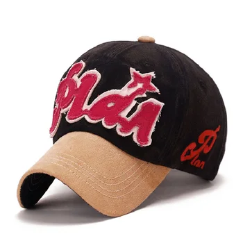 Spring and Autumn Washed Cotton Baseball Cap with Distressed applique Embroidered logo Faux suede peak Letter Hat for Men Women
Spring and Autumn Washed Cotton Baseball Cap with Distressed applique Embroidered logo Faux suede peak Letter Hat for Men Women