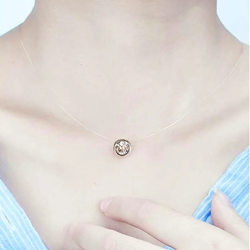 Zircon Choker Necklaces For Women Invisible String Transparent Necklace Small Round Pendant Fashion Jewelry Accessories
Zircon Choker Necklaces For Women Invisible String Transparent Necklace Small Round Pendant Fashion Jewelry Accessories