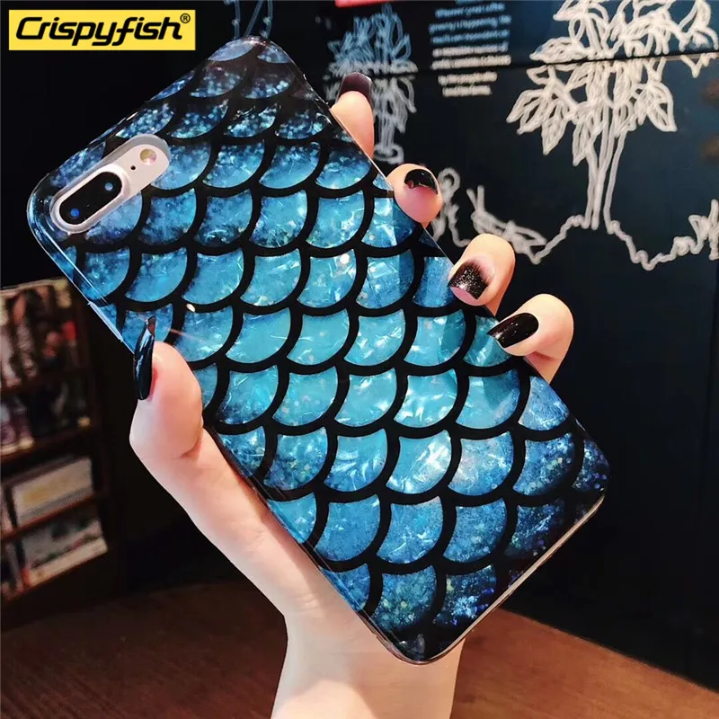 Crispyfish Scale Glitte Soft Tpu case For iphone 6 6s 7 8 plus Fashion Smooth Silicone Blue Girl Case For X XR Xs Max Back Cover
Crispyfish Scale Glitte Soft Tpu case For iphone 6 6s 7 8 plus Fashion Smooth Silicone Blue Girl Case For X XR Xs Max Back Cover