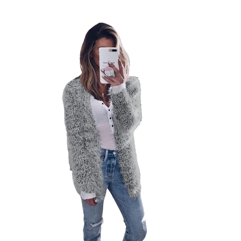 Women Autumn Winter Grey Wool Overcoat Warm Outerwear Women Pink Fur Coat Turn Down Collar Long Sleeve Cardigan Female Outwear
Women Autumn Winter Grey Wool Overcoat Warm Outerwear Women Pink Fur Coat Turn Down Collar Long Sleeve Cardigan Female Outwear