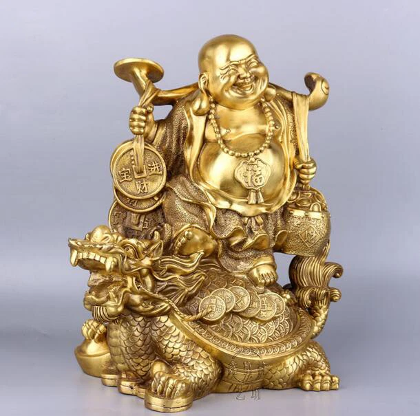 larger Chinese Copper Wealth YuanBao Coin Maitreya luohan Monk Buddha stand on dragon tortoise Statue
larger Chinese Copper Wealth YuanBao Coin Maitreya luohan Monk Buddha stand on dragon tortoise Statue
