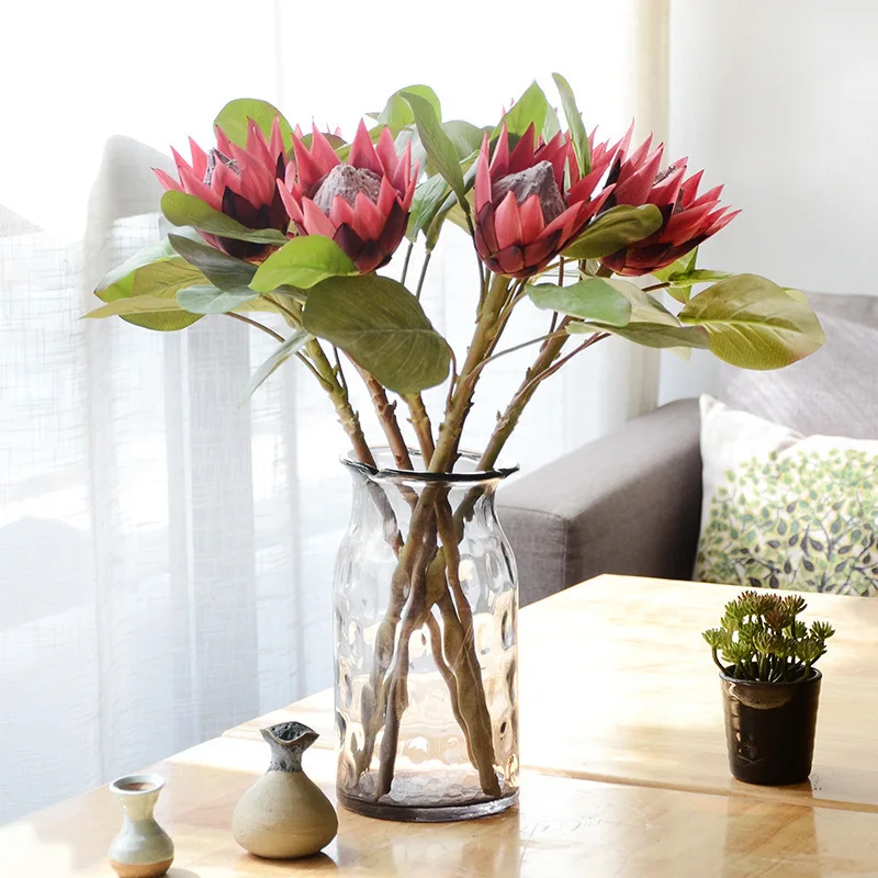 2PCS Big Artificial Africa Protea Cynaroides silk king flowers branches fake flores for home Decoration plants table accessorie
2PCS Big Artificial Africa Protea Cynaroides silk king flowers branches fake flores for home Decoration plants table accessorie