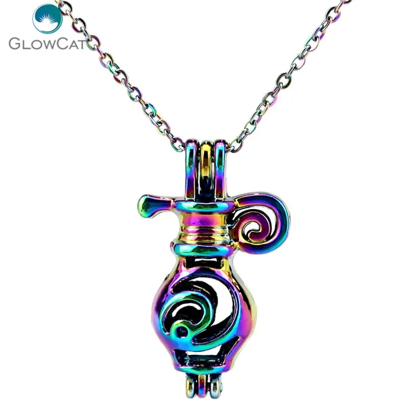C291 Rainbow Color Horoscope Aquarius Cage Pendant Aroma Essential Oil Diffuser Locket Necklace
C291 Rainbow Color Horoscope Aquarius Cage Pendant Aroma Essential Oil Diffuser Locket Necklace