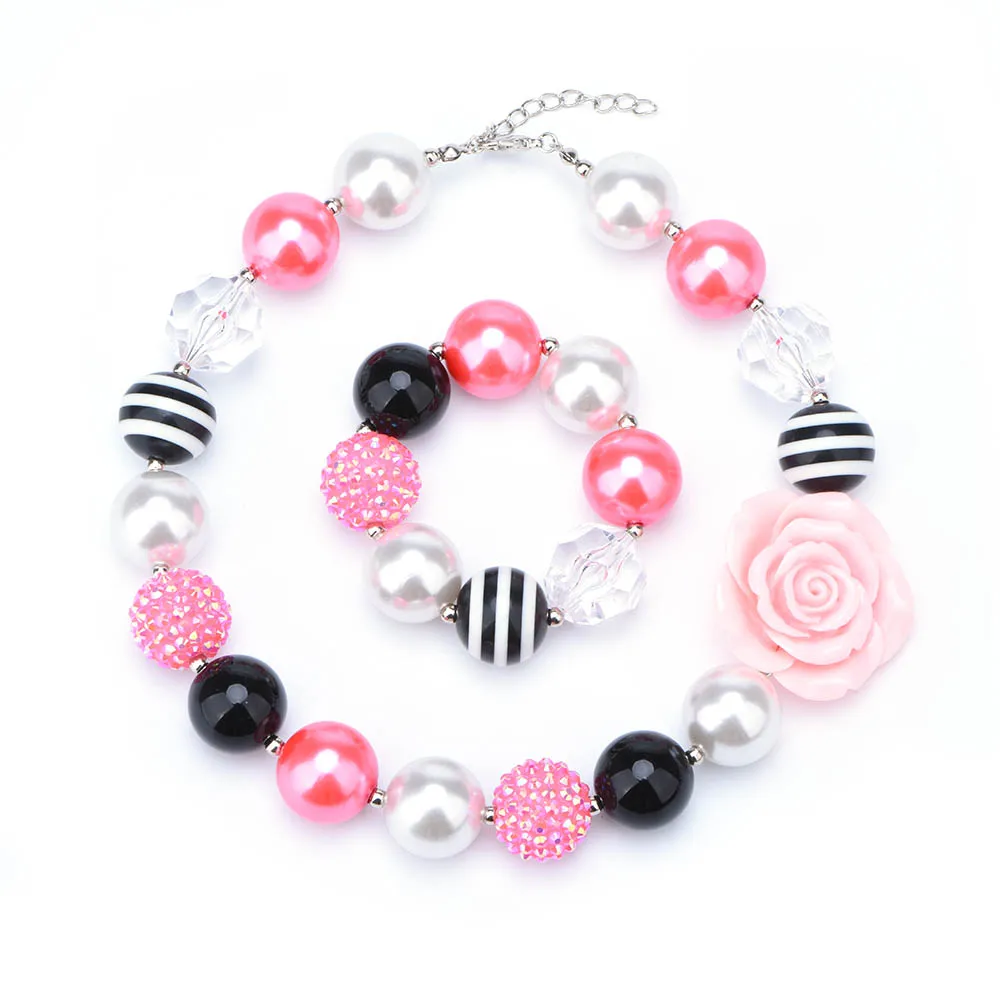 Rose Flower Chunky Necklace with Bracelet Girls Kawaii Beads Jewelry Rose Boutique Chunky Bubblegum Necklace Beaded for Kids
Rose Flower Chunky Necklace with Bracelet Girls Kawaii Beads Jewelry Rose Boutique Chunky Bubblegum Necklace Beaded for Kids