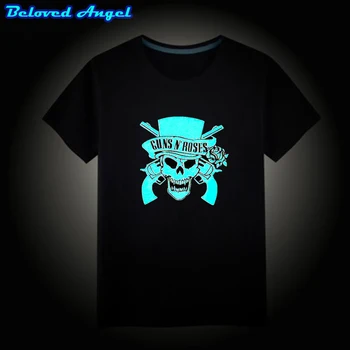 

2019 Children's T-shirt Boys Girls Noctilucence Luminous T-shirts Kids Hip Hop Neon Print Party Club Night Light Punk Tops Tees