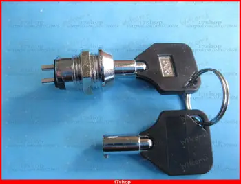 10 pcs Key Switch ON/OFF Lock Switch Key out at OFF Position 11.6x23mm S506-3