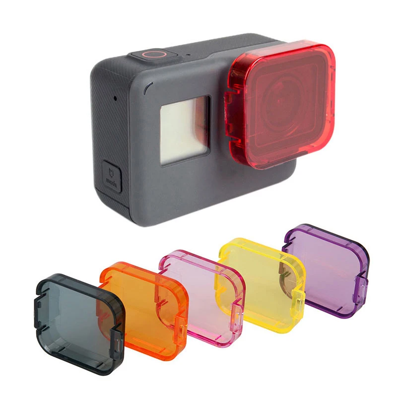 Dive Filter for GoPro Accessory 6 Color Diving Filter Yellow Purple Orange Red Pink Lens Cap Cover for Go Pro Hero 5 6 7 Black
Dive Filter for GoPro Accessory 6 Color Diving Filter Yellow Purple Orange Red Pink Lens Cap Cover for Go Pro Hero 5 6 7 Black