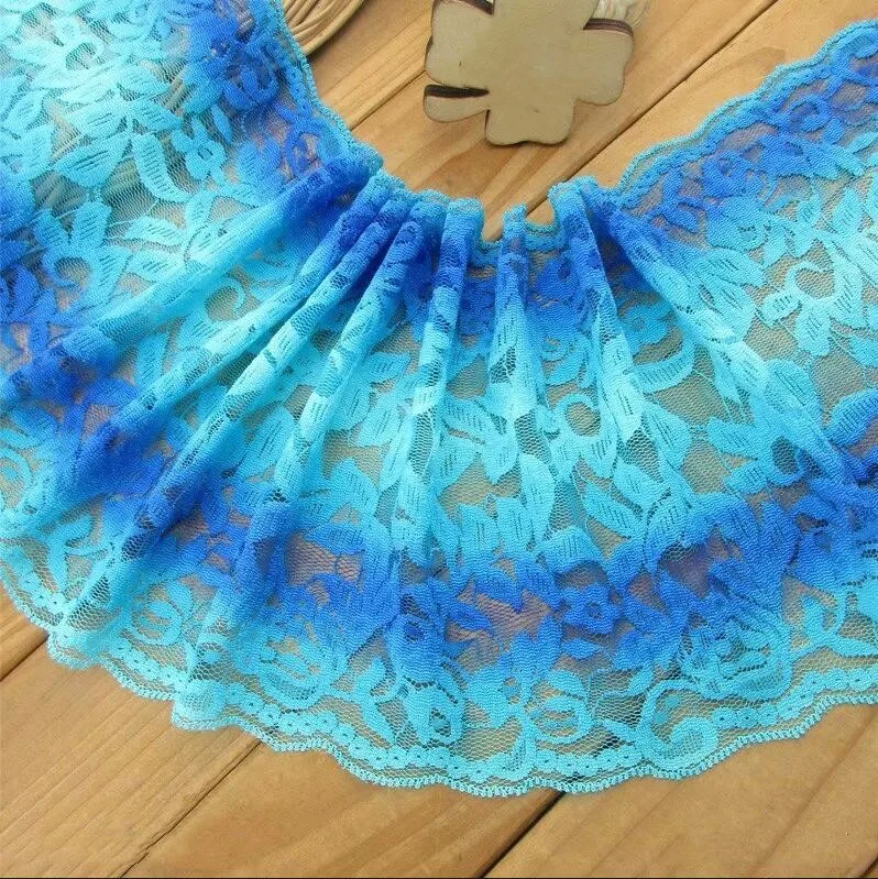 16.5cm 2Yards Soft Nylon Elastic Lace Trims Clothing Accessories Stretch Lace Fabrics Sewing Lace Appliques Lingeire Blue Green
16.5cm 2Yards Soft Nylon Elastic Lace Trims Clothing Accessories Stretch Lace Fabrics Sewing Lace Appliques Lingeire Blue Green