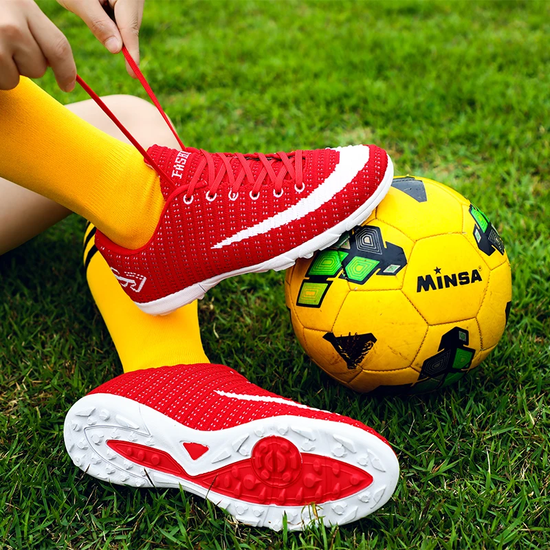 Children and adolescent youth soft flying woven soccer shoes, breathable and lightweight non-slip wearable indoor training shoes
Children and adolescent youth soft flying woven soccer shoes, breathable and lightweight non-slip wearable indoor training shoes