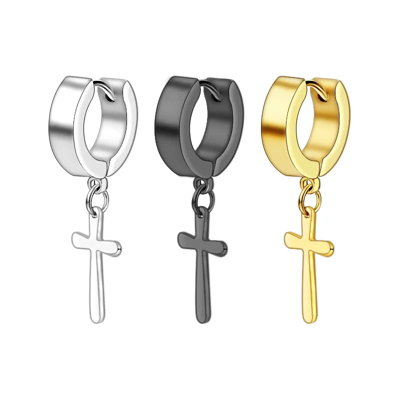2PCS Fashion Cross Dangle Earrings Creoles 4X12mm Stainless Steel Silver Gold Black Punk Jewelry For Men Women Free Shipping
2PCS Fashion Cross Dangle Earrings Creoles 4X12mm Stainless Steel Silver Gold Black Punk Jewelry For Men Women Free Shipping