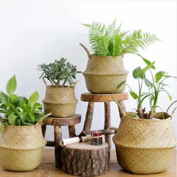 1Pcs Household Seagrass Woven Storage Pot Garden Flower Vase Hanging Basket+Handle Pots Planters Basket
1Pcs Household Seagrass Woven Storage Pot Garden Flower Vase Hanging Basket+Handle Pots Planters Basket