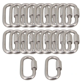 CNBTRSilver 59x29mm Multifunctional 304 Stainless Steel D-ring Carabiner Quick Oval Screwlock Link Lock Ring Hook M6 Pack of 20
CNBTRSilver 59x29mm Multifunctional 304 Stainless Steel D-ring Carabiner Quick Oval Screwlock Link Lock Ring Hook M6 Pack of 20