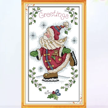 The skating Santa Claus cartoon decor painting counted on canvas 14CT11CT Chinese Cross Stitch kits needlework Sets embroidery
The skating Santa Claus cartoon decor painting counted on canvas 14CT11CT Chinese Cross Stitch kits needlework Sets embroidery