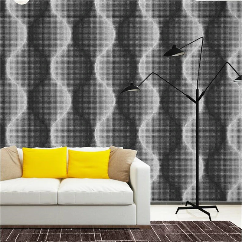 beibehang Personality corrugated black and white image processing pattern wallpaper thread 3D hotel PVC wallpaper decoration
beibehang Personality corrugated black and white image processing pattern wallpaper thread 3D hotel PVC wallpaper decoration