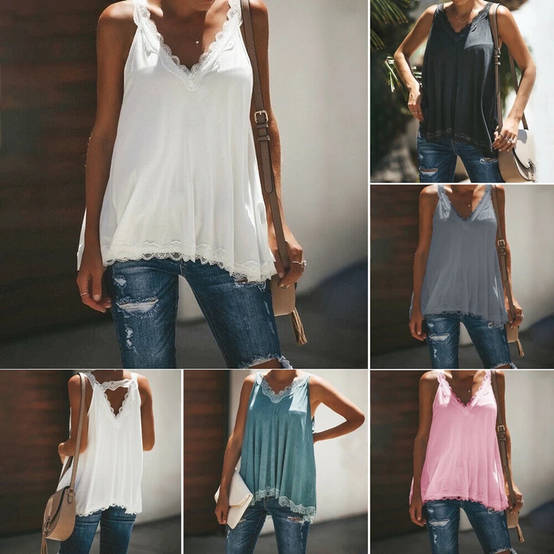 Fashion Women Lace Vest Sleeveless Loose Camisole V-Neck Solid Casual Tank Top Cotton
Fashion Women Lace Vest Sleeveless Loose Camisole V-Neck Solid Casual Tank Top Cotton
