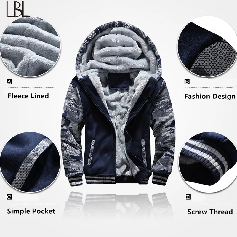 LBL Camouflage Mens Hoodies Long Sleeve Camo Thick Warm Jacket Men Zipper Hooded Coat Streetwear Casaco Masculino Men's Clothing
LBL Camouflage Mens Hoodies Long Sleeve Camo Thick Warm Jacket Men Zipper Hooded Coat Streetwear Casaco Masculino Men's Clothing