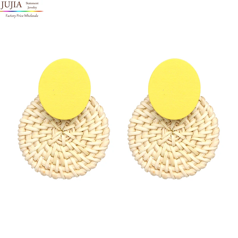 JUJIA 6 colors New Arrival rattan knit earrings fashion women statement wood weave Earrings for women
JUJIA 6 colors New Arrival rattan knit earrings fashion women statement wood weave Earrings for women
