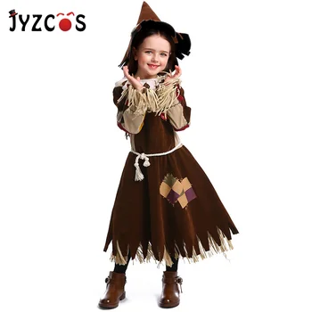 

JYZCOS Girls Fairy Tale The Wizard of OZ Costume The Scarecrow Cosplay Purim Halloween Costume for Kids Carnival Party Costume