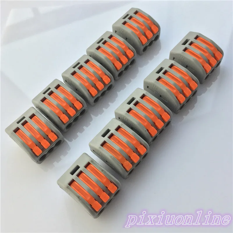 10pcs PCT-213 L20Y Spring Lever Push Fit Reuseable Cable 3 Wire Connector 32A 3 Pin Conductor Terminal
10pcs PCT-213 L20Y Spring Lever Push Fit Reuseable Cable 3 Wire Connector 32A 3 Pin Conductor Terminal