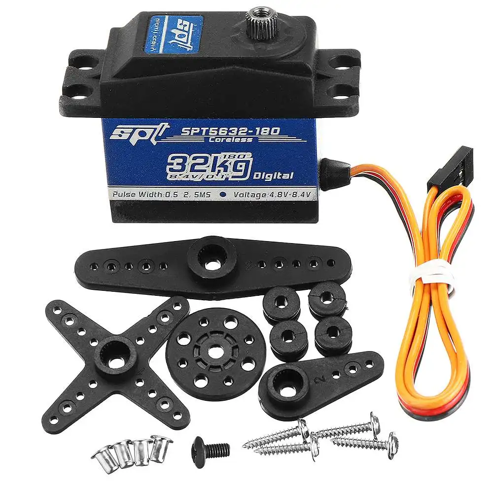 SPT Servo SPT5632-180 32KG Coreless Digital Servo Large Torque Metal Gear For RC Models
SPT Servo SPT5632-180 32KG Coreless Digital Servo Large Torque Metal Gear For RC Models