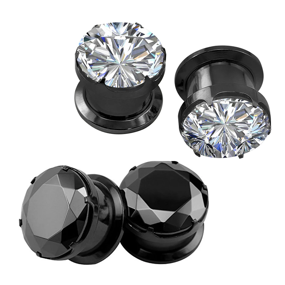 Noble Style Shining CZ Zircon Ear Gauge Black Stainless Steel Screw Plugs Tunnel Ear Expander Stretcher Earring Piercing Jewelry
Noble Style Shining CZ Zircon Ear Gauge Black Stainless Steel Screw Plugs Tunnel Ear Expander Stretcher Earring Piercing Jewelry