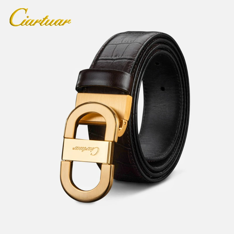 Ciartuar High Quality Brand Business Casual Style Men's Genuine Leather Belt Male Designer Luxury Solid Brass Smooth Buckle Belt
Ciartuar High Quality Brand Business Casual Style Men's Genuine Leather Belt Male Designer Luxury Solid Brass Smooth Buckle Belt