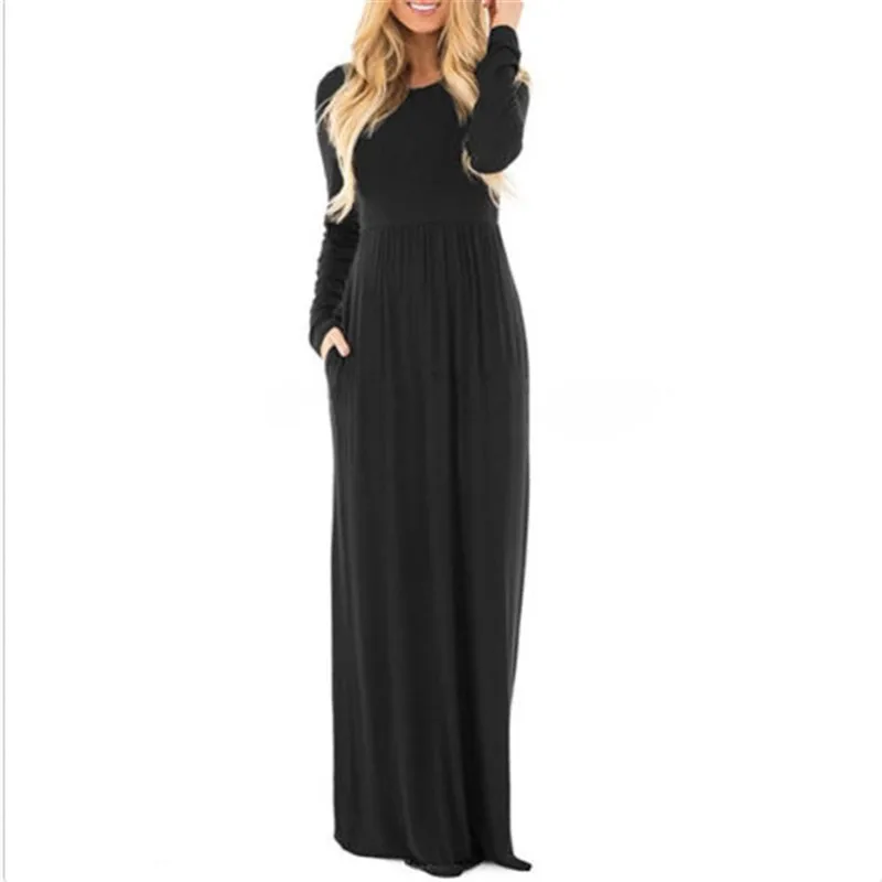 2017 Fashion Boho Women Maxi Dresses O-Neck Long Sleeve Womens Elegant Solid Long Party Dress
2017 Fashion Boho Women Maxi Dresses O-Neck Long Sleeve Womens Elegant Solid Long Party Dress