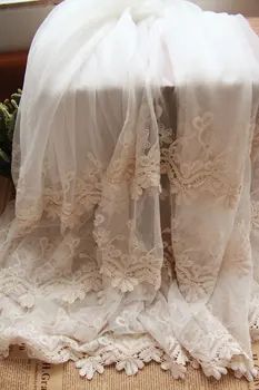 Ivory lace fabric, retro embroidered gauze lace fabric, vintage lace fabric with scalloped trim by the yard
Ivory lace fabric, retro embroidered gauze lace fabric, vintage lace fabric with scalloped trim by the yard