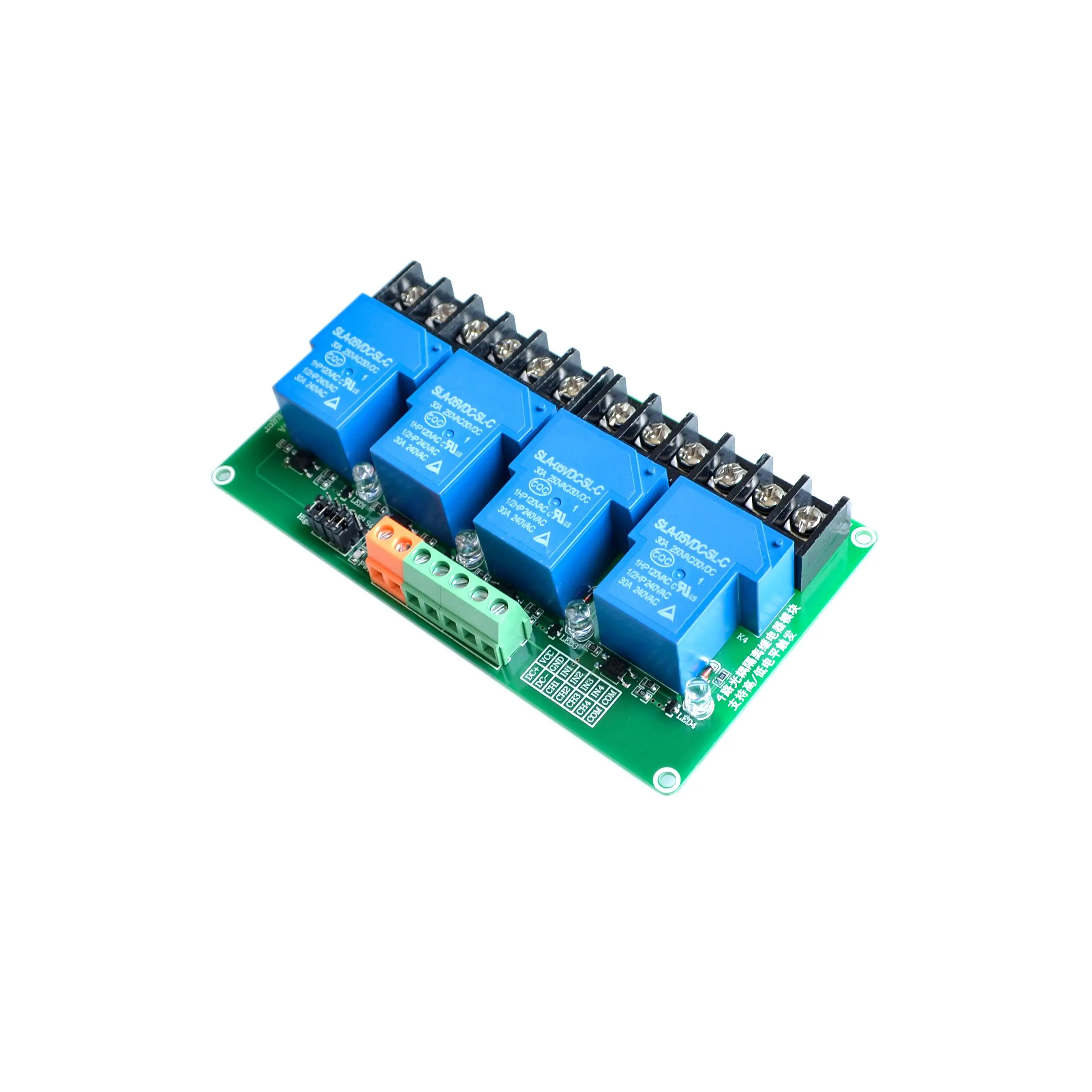 four 4 channel relay module 30A with optocoupler isolation 5v supports high and low Triger trigger for Smart home
four 4 channel relay module 30A with optocoupler isolation 5v supports high and low Triger trigger for Smart home