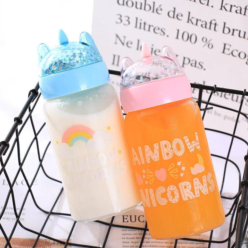 320ml Portable Cartoon Unicorn Glitter Star Borosilicate Glass Water Bottle with Rope Bottle for Water Liquid Glass Gifts
320ml Portable Cartoon Unicorn Glitter Star Borosilicate Glass Water Bottle with Rope Bottle for Water Liquid Glass Gifts