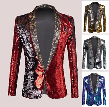European and American performance dress men's personality double-sided sequins suit jacket catwalk stage fashion costumes balzer
European and American performance dress men's personality double-sided sequins suit jacket catwalk stage fashion costumes balzer