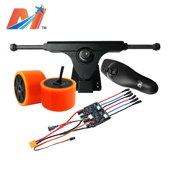 Maytech electro board kits with truck and longboard hub motor and dual speed controller and remote with receiver
Maytech electro board kits with truck and longboard hub motor and dual speed controller and remote with receiver
