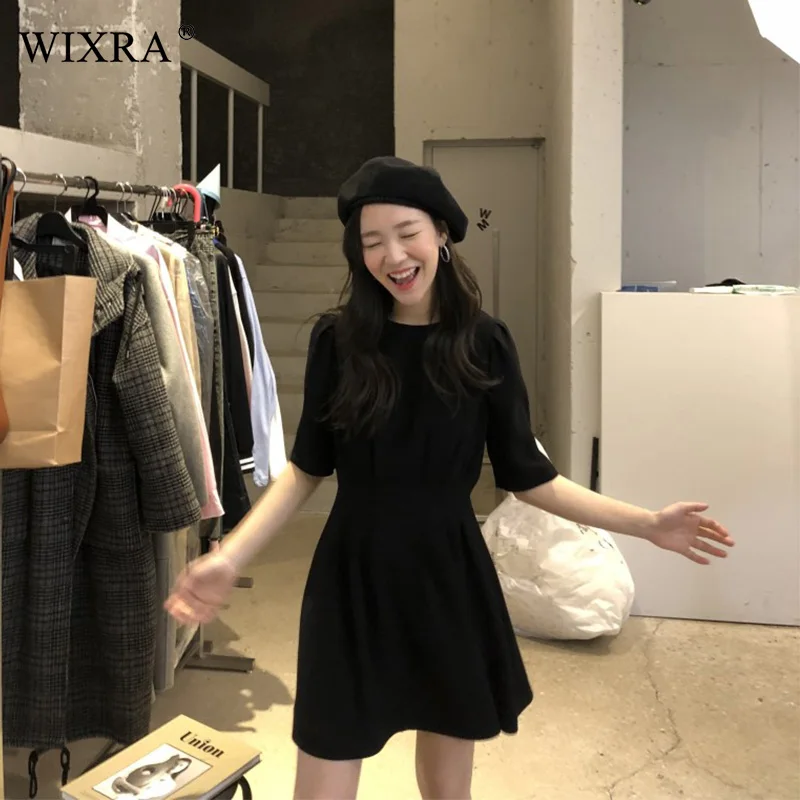 Wixra 2019 Summer Classic Black Elegant Short Dress Women's Short Sleeve Dresses Solid A Line Mini Dresses For Ladies
Wixra 2019 Summer Classic Black Elegant Short Dress Women's Short Sleeve Dresses Solid A Line Mini Dresses For Ladies
