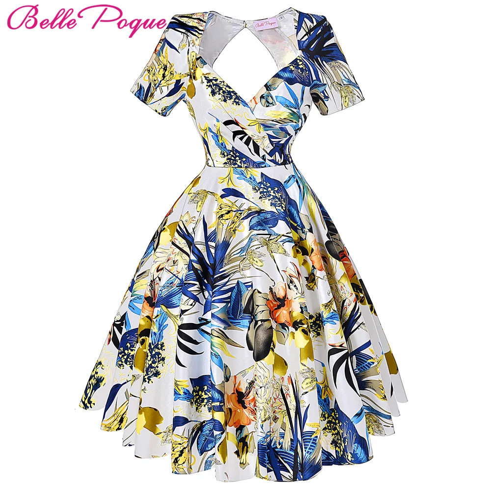 Belle Poque Summer Women Rockabilly Dress 2018 Hollow Back Short Sleeve Audrey Hepburn Vestidos 50s Vintage Floral Print Dresses
Belle Poque Summer Women Rockabilly Dress 2018 Hollow Back Short Sleeve Audrey Hepburn Vestidos 50s Vintage Floral Print Dresses