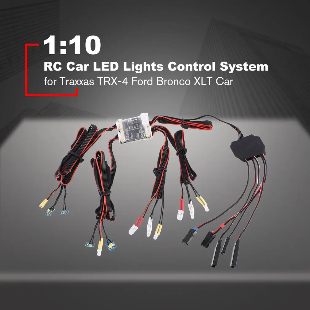1:10 RC Car LED Lights Control System For Traxxas TRX-4 Bronco XLT Car 1set of LED Lights for Traxxas TRX4 Bronco RC Hobby Parts