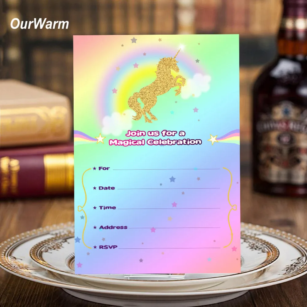 OurWarm 10 Sets Unicorn Birthday Card Sticker Invitations Birthday Invitation Card Kids for Unicorn Birthday Party Decorations
OurWarm 10 Sets Unicorn Birthday Card Sticker Invitations Birthday Invitation Card Kids for Unicorn Birthday Party Decorations