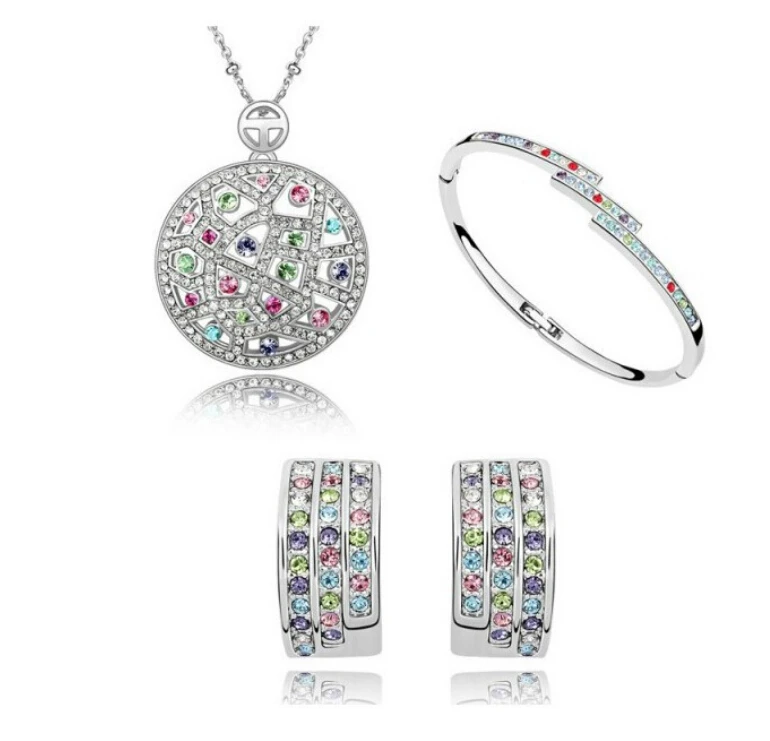 OMH wholesale fashion 18 KT white gold Austrian Full of crystal Jewelry sets multicolor Necklace + Earrings + bracelet TZ176
OMH wholesale fashion 18 KT white gold Austrian Full of crystal Jewelry sets multicolor Necklace + Earrings + bracelet TZ176
